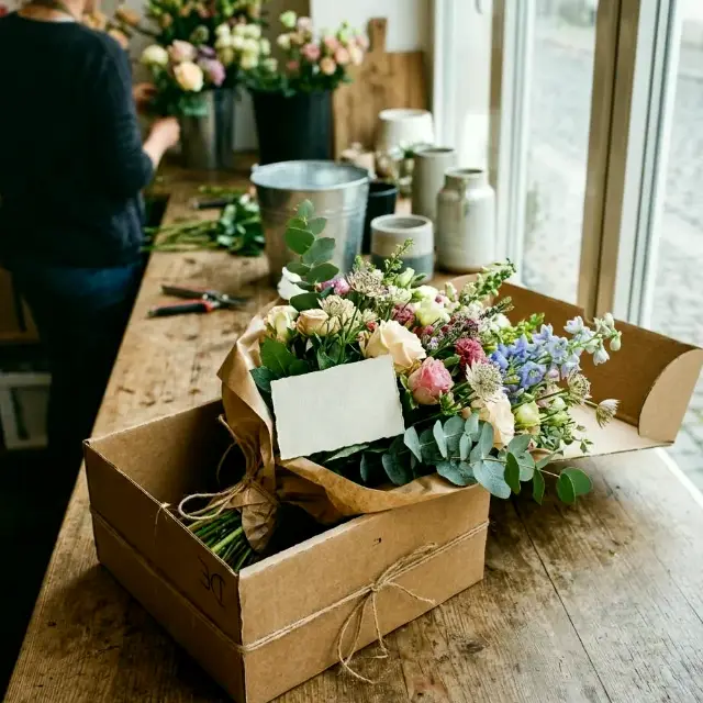 Wooden Shelf — Blumenabonnement für Restaurant